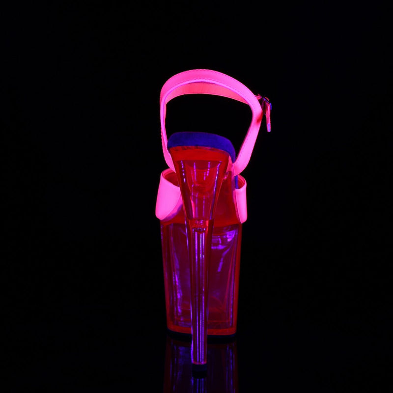Pleaser FLAMINGO-809UVT Platform Sandal (Neon Hot Pink Patent/Hot Pink Tinted)