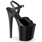 FLAMINGO-809WR Black Patent/Black Platform Sandal