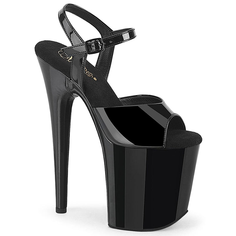 Pleaser FLAMINGO-809WR Black Patent/Black Platform Sandal
