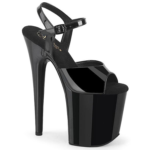 Pleaser FLAMINGO-809WR Black Patent/Black Platform Sandal