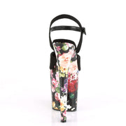 Pleaser FLAMINGO-809WR Platform Sandal (Black Faux Suede/Flower Print Wrapped)