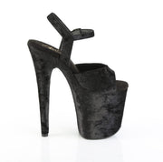 Pleaser FLAMINGO-809WR Platform Sandal (Black Shimmering Fabric/Black)