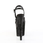 Pleaser FLAMINGO-809WR Platform Sandal (Black Shimmering Fabric/Black)