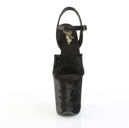 Pleaser FLAMINGO-809WR Platform Sandal (Black Shimmering Fabric/Black)