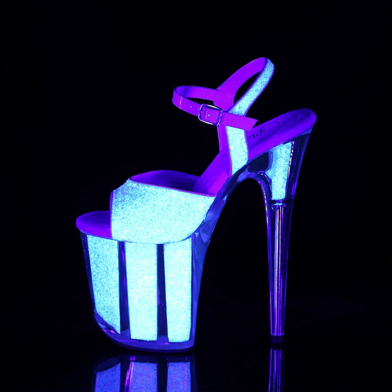 Pleaser FLAMINGO-810UVG Platform Sandal (Neon Opal Glitter/Neon Opal Glitter)
