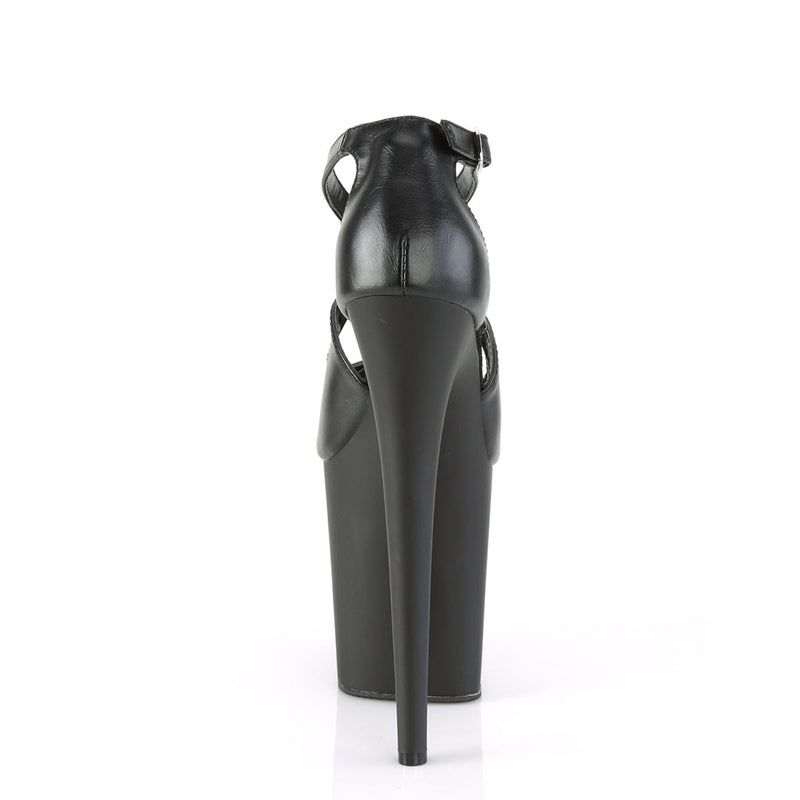 Pleaser FLAMINGO-821 Platform Sandal (Black Faux Leather/Black Matte)