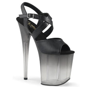 Pleaser FLAMINGO-822T Platform Sandal (Black Faux Leather/Faded Black)
