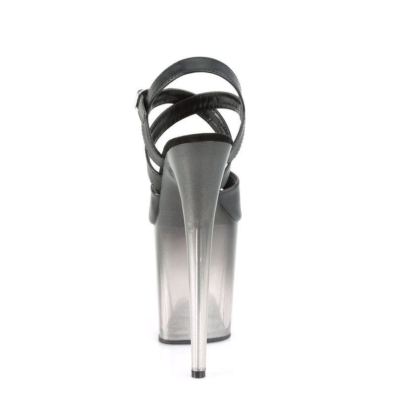 Pleaser FLAMINGO-822T Platform Sandal (Black Faux Leather/Faded Black)