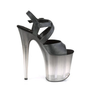 Pleaser FLAMINGO-822T Platform Sandal (Black Faux Leather/Faded Black)