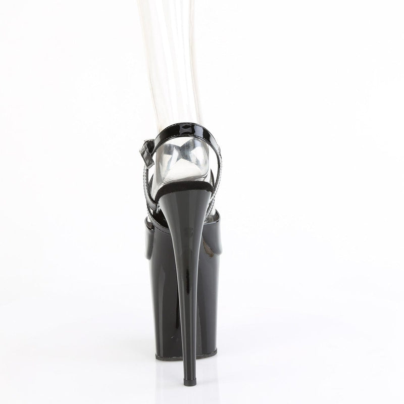 Pleaser FLAMINGO-824 Platform Sandal (Black Patent/Black)