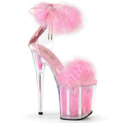Pleaser FLAMINGO-824F Platform Sandal (Clear-Baby Pink Fur/M) 5