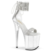 Pleaser FLAMINGO-827RS Platform Sandal (Clear-Silver/Clear) 5