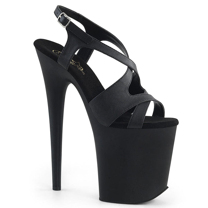 Pleaser FLAMINGO-831 Platform Sandal (Black Faux Leather/Black Mattte) 5