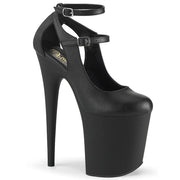 Pleaser FLAMINGO-850 Platform Pump (Black Faux Leather/Black Matte)