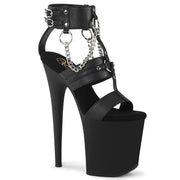 Pleaser FLAMINGO-861 Platform Sandal (Black Faux Leather/Black Matte)