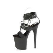 Pleaser FLAMINGO-861 Platform Sandal (Black Faux Leather/Black Matte)