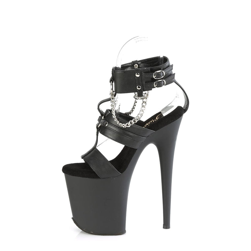 Pleaser FLAMINGO-861 Platform Sandal (Black Faux Leather/Black Matte)