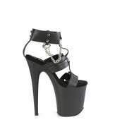 Pleaser FLAMINGO-861 Platform Sandal (Black Faux Leather/Black Matte)