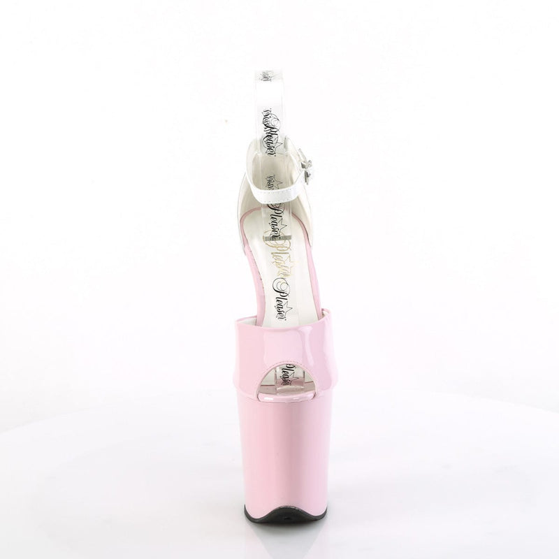 Pleaser FLAMINGO-868 Platform Sandal (Baby Pink -White Patent/Baby Pink-White)