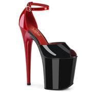 Pleaser FLAMINGO-868 Platform Sandal (Black-Red Patent/Black Red)
