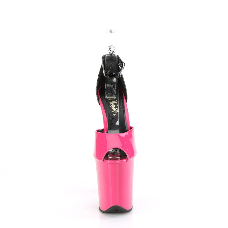 Pleaser FLAMINGO-868 Platform Sandal (Fuchsia-Black Patent/Fuchsia-Black)