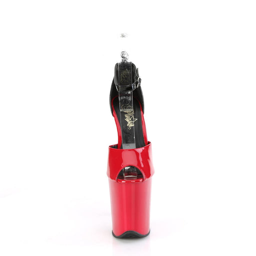 Pleaser FLAMINGO-868 Platform Sandal (Red-Black Patent/Red-Black)