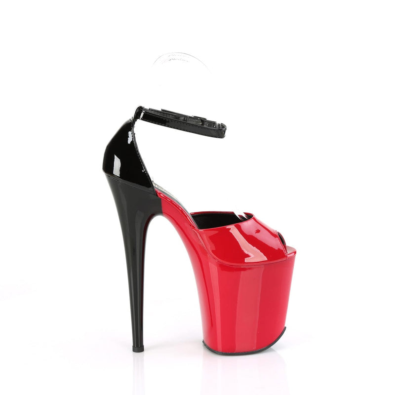 Pleaser FLAMINGO-868 Platform Sandal (Red-Black Patent/Red-Black)