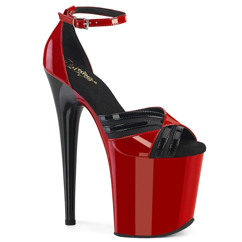 Pleaser FLAMINGO-884 Platform Sandal (Red-Black/Red-Black)