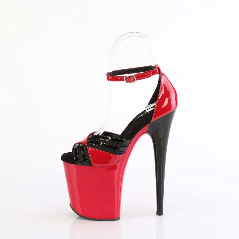 Pleaser FLAMINGO-884 Platform Sandal (Red-Black/Red-Black)