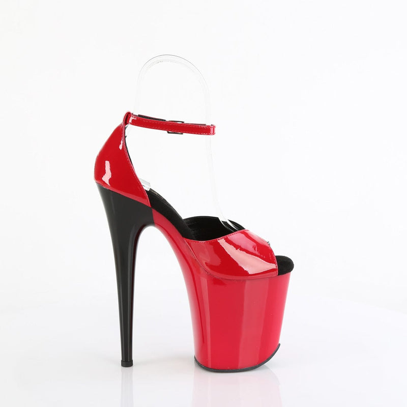 Pleaser FLAMINGO-884 Platform Sandal (Red-Black/Red-Black)