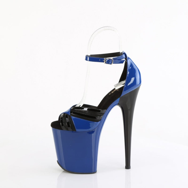 Pleaser FLAMINGO-884 Platform Sandal (Royal Blue-Black/Royal Blue-Black)