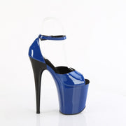 Pleaser FLAMINGO-884 Platform Sandal (Royal Blue-Black/Royal Blue-Black)