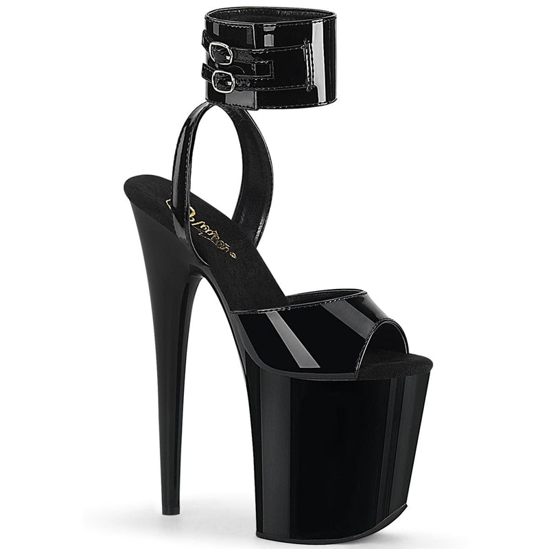 Pleaser FLAMINGO-891 Platform Sandal (Black Patent/Black)