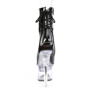 Pleaser FLASHDANCE-1018-7 Platform Ankle Boot (Black Patent/Clear)