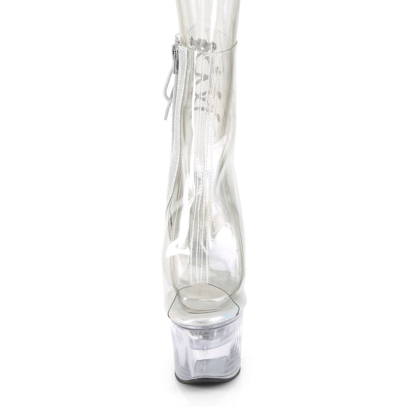 Pleaser FLASHDANCE-1018C-7 Platform Ankle Boot (Clear/Clear)