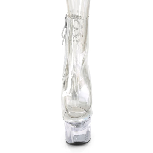 Pleaser FLASHDANCE-1018C-7 Platform Ankle Boot (Clear/Clear)