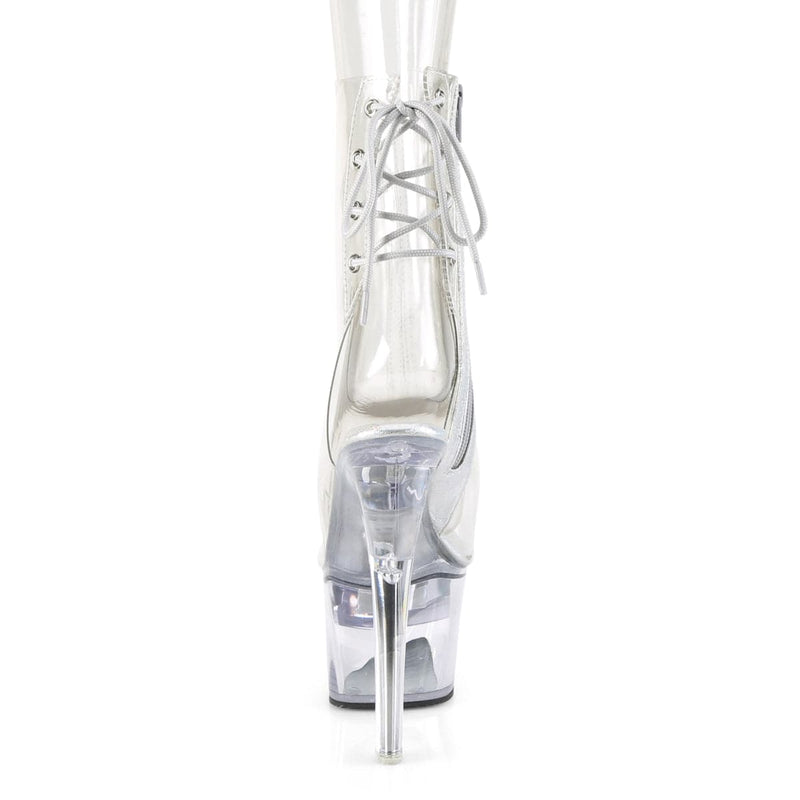 Pleaser FLASHDANCE-1018C-7 Platform Ankle Boot (Clear/Clear)