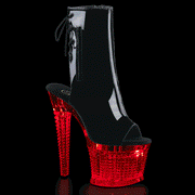 Pleaser FLASHDANCE-1018SPEC Black/Clear Light-Up Boots