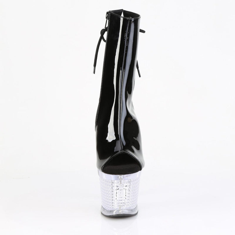 Pleaser FLASHDANCE-1018SPEC Black/Clear Light-Up Boots