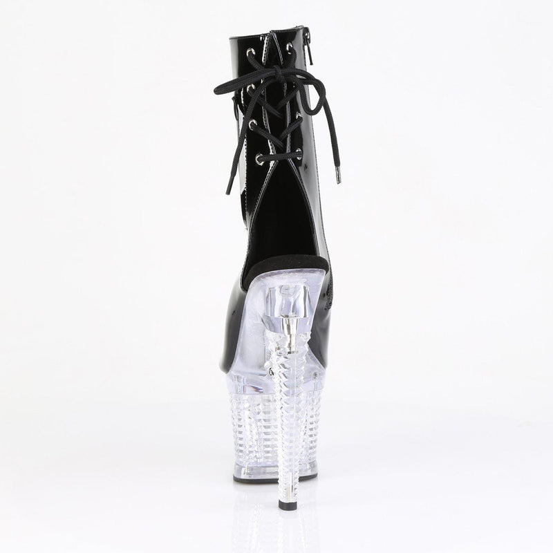 Pleaser FLASHDANCE-1018SPEC Black/Clear Light-Up Boots