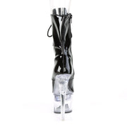Pleaser FLASHDANCE-1020-7 Platform Ankle Boot (Black Patent/Clear)