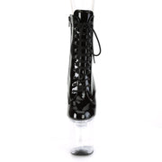 Pleaser FLASHDANCE-1020-8 Platform Ankle Boot (Black Patent/Clear)
