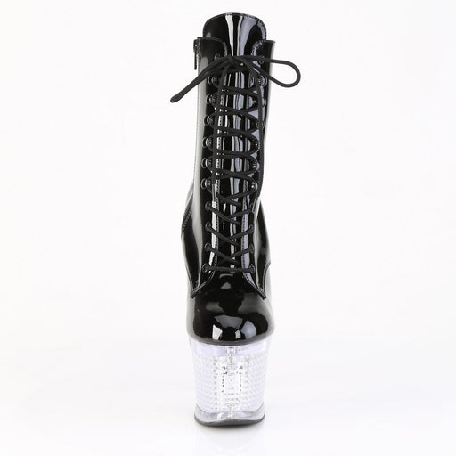 Pleaser FLASHDANCE-1020SPEC Platform Ankle Boot (Black/Clear)