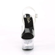 Pleaser FLASHDANCE-708 Platform Sandal (Clear-Black/Clear)