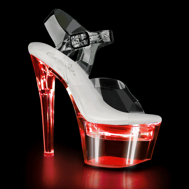Pleaser FLASHDANCE-708 Platform Sandal (Clear/Clear)