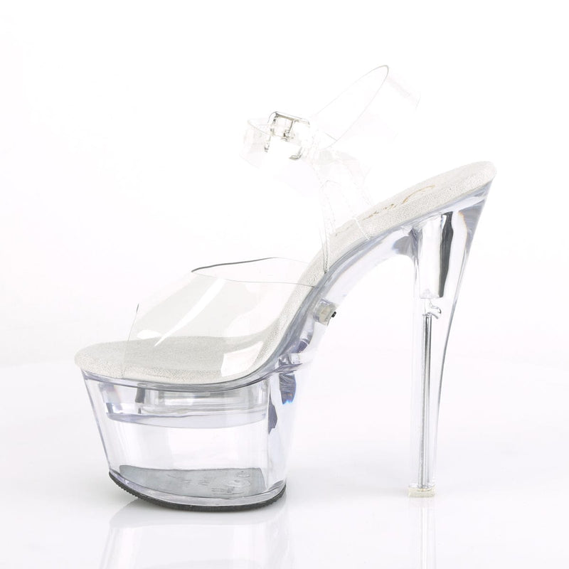 Pleaser FLASHDANCE-708 Platform Sandal (Clear/Clear)