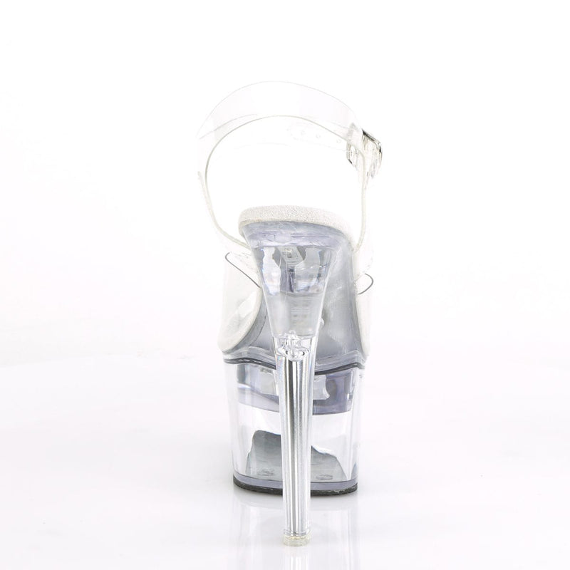 Pleaser FLASHDANCE-708 Platform Sandal (Clear/Clear)