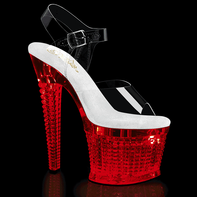 Pleaser FLASHDANCE-708SPEC Platform Sandal (Clear/Clear)