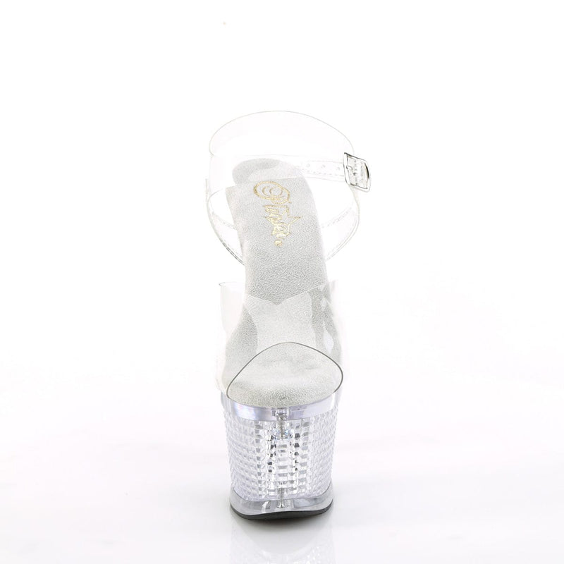 Pleaser FLASHDANCE-708SPEC Platform Sandal (Clear/Clear)