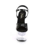 Pleaser FLASHDANCE-709 Platform Sandal (Black Patent/Clear)